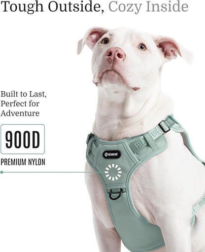 2025 New Edition, Fei & Eve MagEase Dog Harness - 3-Second Magnetic Buckles | 3-Point No-Pull Control | Heavy-Duty 900D Nylon | Dual Safety Handles | Breathable Mesh | Adjustable Fit | X-Large, Green
