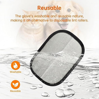 2Pcs Pet Hair Removal Gloves for Dogs and Cats, 2025 Upgraded Electrostatic Magic Hair Remover Glove,Reusable for Couch, Car Seat, Clothing, Carpet, Furniture & Bed Sheets(Black)