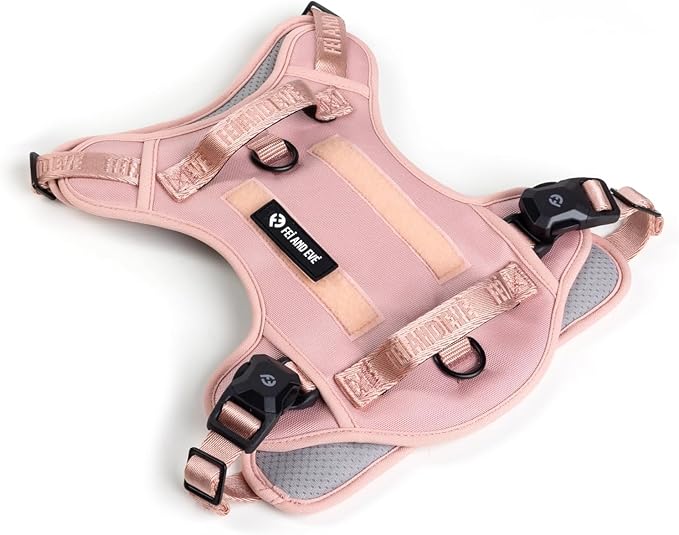 2025 New Edition, Fei & Eve MagEase Dog Harness - 3-Second Magnetic Buckles | 3-Point No-Pull Control | Heavy-Duty 900D Nylon | Dual Safety Handles | Breathable Mesh | Adjustable Fit | X-Large, Pink