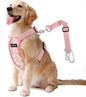 Dog Seat Belt, Safety Vest Dog Car Harness with Adjustable Buckle Dog Seat Belt for Vehicle Nylon Pet Safety Seat Belts Heavy Duty(L, Pink Daisy)