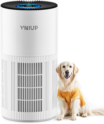 Air Purifiers for Home Large Room up to1600 ft², VNIUP H14 True HEPA Air Purifier for Bedroom, PM 2.5 Display Air Quality Sensor Air Cleaner for for Home Pets Dorm Room Bedroom Office, ZQA-6000A