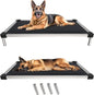 FXW TitanNest Chew-Proof Elevated Dog Bed, Raised Cot for Indoor/Outdoor/Camping Use, Durable & Washable Padded Pet Bed for Large Dogs, 47.0" L x 29.0" W x 7.3" H, Black