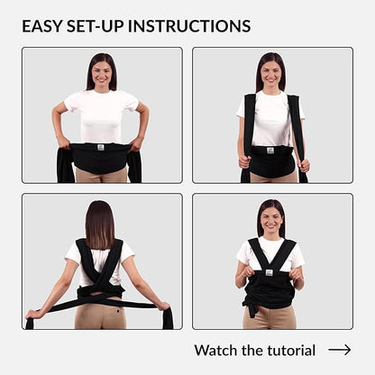 Dog Sling Carrier for Small Dogs - Anti-Anxiety Cat Sling, Puppy Pouch - Pet Sling in Gray Black Blue Green Pink Yellow (Black, Large)