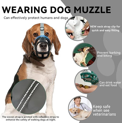 Dog Muzzle, Basket Muzzle for Small Medium Large Dogs, Anti-Biting and Chewing, Lightweight & Sturdy Cage Design, Allows Panting & Drinking, Ideal for Grooming & Training(Black Size L)
