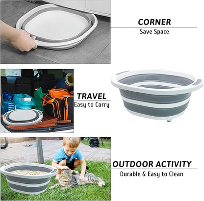 Fhiny Open Cat Litter Box, Small Litter Box for Kittens Low Entry Kitty Potty Pan Foldable Travel Toilet Waterproof for Indoor Small Pet Senior Cats 15.7"×12.5"