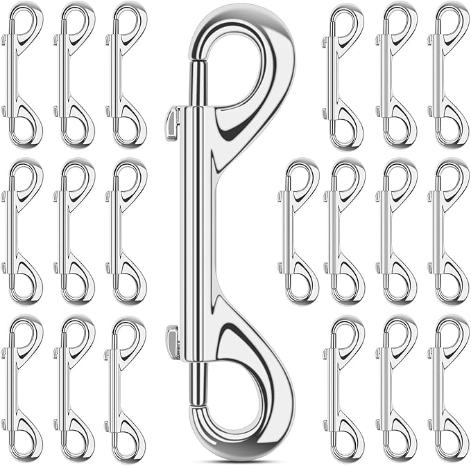 ERKOON 3.5 inch Double Ended snap Hooks,110lbs Metal Clips Load Capacity Zinc Alloy Double Sided Clips Heavy Duty Trigger Snap for Dogs Leashes/Water Bucket/Horse Feed/Hammocks Bolt snap