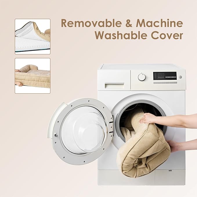 EHEYCIGA Orthopedic Dog Bed for Small Dogs, Waterproof Memory Foam Small Pet Beds with Sides, Non-Slip Bottom and Egg-Crate Foam Medium Dog Couch Bed with Washable Removable Cover, Graige