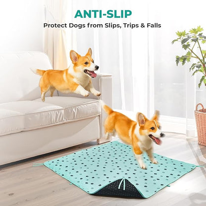 Fostanfly Washable Pee Pads for Dogs, 2 Pack Large 31"x36" Ultra-Absorbent and Leak-Proof Non-Slip Reusable Potty Training Pads for Dogs, Cats, Puppy, Potty of Add 8 Lanyards, Green