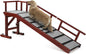 Dog Ramp for Bed or Couch, Wooden Pet Ramp with 20° Gentle Slope, Removable Side Rails, Non-Slip Surface, Top Platform & Wheels, Safe Bed Ramp for Small, Medium & Senior Dogs, 60" Long, Mahogany