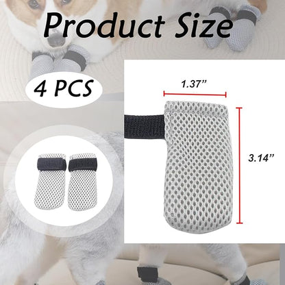 4 Pcs Cat Scratch Cover for Nursing Rehabilitation Boots Adjustable Bath Bath Gloves，to Prevent Scratching Suitable for Bathing, Feeding and Nail Trimming of Cats