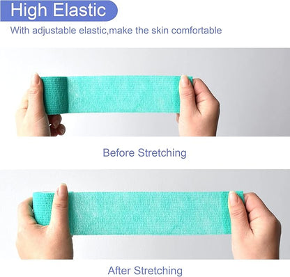 9 Pack 2" x 5 Yards Self Adhesive Bandage Wrap Self Stick Wrap for Ankle, Wrist, Finger, Sports, Breathable Cohesive Vet Tape for Pets (Middle Green)