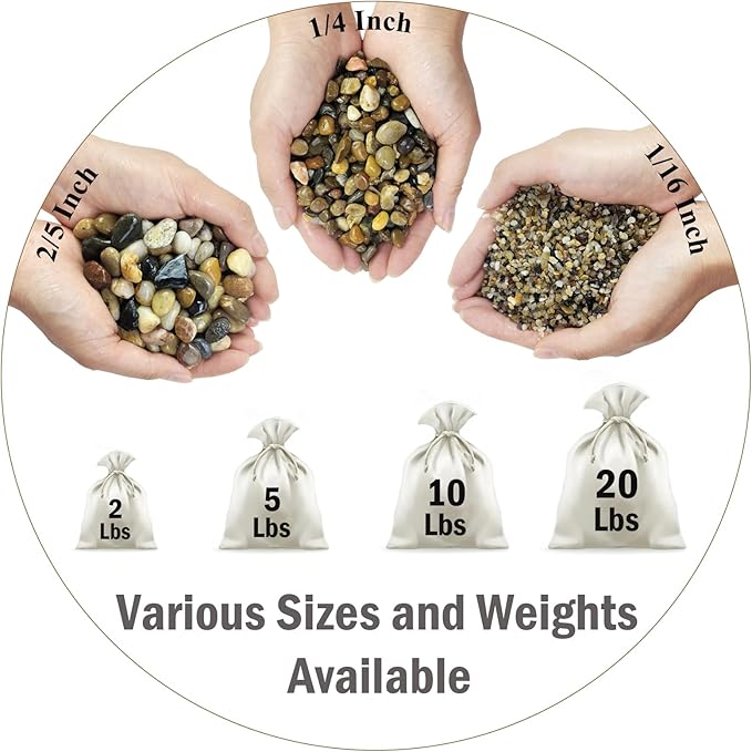 5 lbs Fish Tank Sand, 1/16 inch Mini Aquarium Gravel, Decorative Pea Gravel Stones for Air Plants, Vase Fillers, Landscaping and Succulent Soil Cover