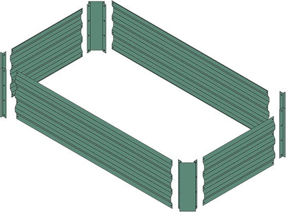 4x2x1ft Metal Raised Garden Bed Kit，Galvanized Garden Bed Box for Vegetables, Flowers, Herbs, and Succulents,60 Gallon Capacity - Green