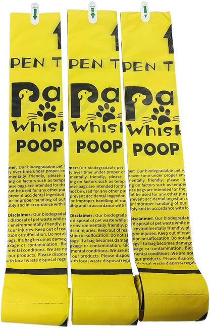 Dog Poop Bag, Biodegradable, Waste Bags with Dispensers, Guaranteed Leak Proof and Extra Thick, Certified Home Compostable, Plant-Based Dog Waste Bags, Eco-Friendly, 240 counts 16 rolls (Yellow, 16)