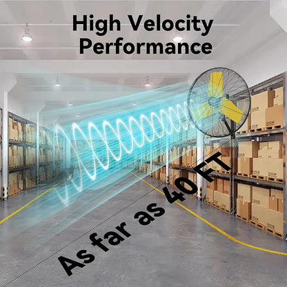 24 Inch 9500 CFM Waterproof Wall Fan Pro Series - Outdoor High Velocity Wall Mount Fan with Enclosed Motor for Residential, Warehouse, Patio, Shop, Garage, Barn UL Safety Listed