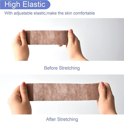 9 Pack 2" x 5 Yards Self Adhesive Bandage Wrap Self Stick Wrap for Ankle, Wrist, Finger, Sports, Breathable Cohesive Vet Tape for Pets (Brown)