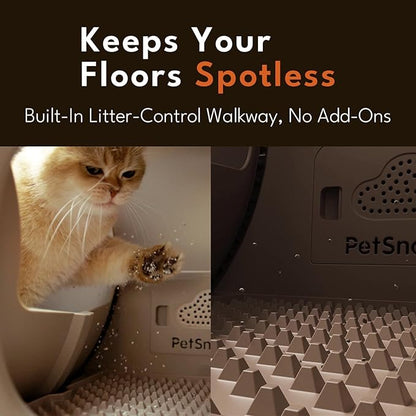 (2025 Premium Version with Mini Mesh) Snow+ Self Cleaning Automatic Litter Box with Zero Odor TiO2 System Automatic Cat Litter Box Self Cleaning for 3.3-20 lbs