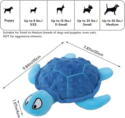 Adpartner Crinkle Dog Toys, 2 Pack Stuffed Turtle Dog Toys Squeaky Plush Dog Toy to Keep Them Busy, Interactive Dog Squeaky Toys for Small to Medium Dogs Teething Training Reduce Boredom