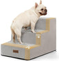 Dog Stairs for Small Dogs & Cats, 3-Step Extra Wide Non-Slip Pet Steps for Couch Sofa and Chair, Light Grey, 15.7" H