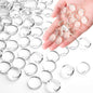1 LB Clear Glass Marbles, Transparent and Smooth Flat Glass Beads for Vases, Mosaic Gem Pebbles for Aquarium Decor, Floral Arrangements, Mancala Stones, Vase Filler and Crafts (Approx. 80-100 PCS)