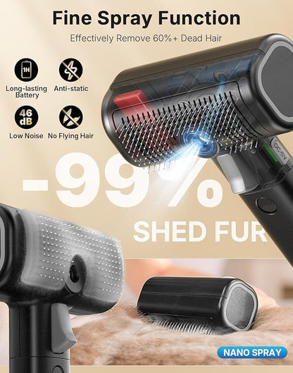 5-in-1 Cat Hair Brush, Dog Grooming Steam Comb for Long Short Haired Indoor Cats Spritz Comb for Deshedding, Detangling, Pet Brush for Kitten Rabbit Massage, with 3 Essence Liquid