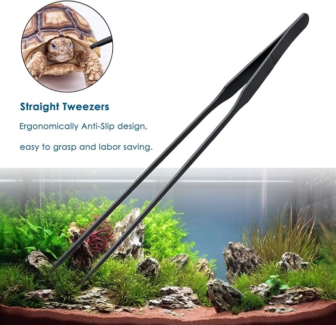 Aquarium Tweezers, Capetsma Stainless Steel Aquarium Plant Tools Long Aquascaping Tools Scissors Spatula Aquatic Plants Tool Set for Freshwater and Saltwater