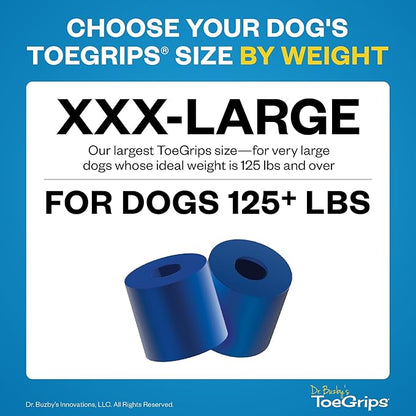 Dr Buzby's XXXLarge ToeGrips for Dogs - Instant Traction on Wood/Hardwood Floors - Anti Slip Relief - Grippers for Senior Dogs - Stop Sliding Instantly - Rubber Nails for Paws - 1 Pack (20 Grips)