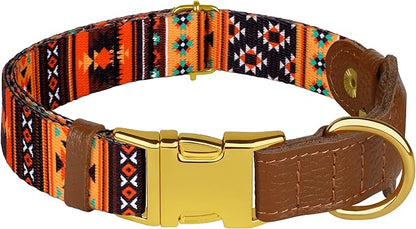 AirTag Dog Collar for Small Medium Large Breed - Adjustable Cute Pattern Dog Collar with Airtag Holder - Soft Leather Tracker GPS Apple Air Tag Pet Collars (Small, 12"-15" Neck Fit, Western)
