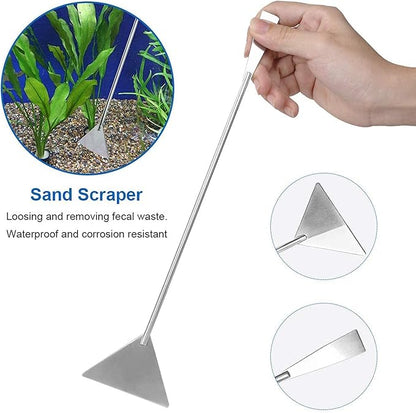 7 in 1 Aquarium Aquascaping Tools Kits,Stainless Steel Aquarium Plant Tools Tweezers Scissors Scrapers for Aquarium Tank Clean Fish Tank Aquascape Tools Sets