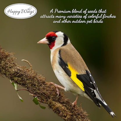 Finch Blend Bird Food - Mix of Sunflower Hearts/Kernels and Nyjer, 5 Pounds - No Grow Seed - For Wild Birds