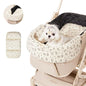 Dog Stroller Cushion & Mat, Pet Stroller Cushion for Dogs & Cats, 5-Level Waterproof & Removable Inner Core, Dog-Ergonomic 3-Zone Support, 4-inch Thickness (Flower Set)