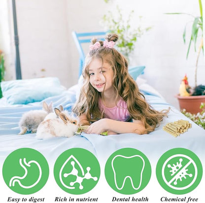1000g/2.2lb Bamboo Chews for Rabbits, Rabbit Sticks Rabbit Chew Toys Bunny Chew Toys, Molar Treats for Small Animals, Hamsters, Chinchillas, Guinea Pigs, Natural Teeth Grinding Toys