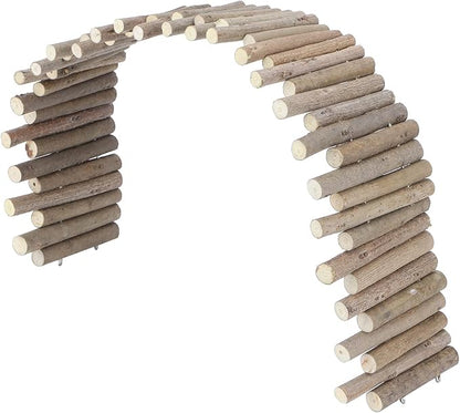 Ejoyous Hamster Wooden Bridge, Wood Ladder Hamster Fence Hideout Cage Bedding Climbing Toys for Syrian Hamsters Gerbil Small Animals (50CM Fence)