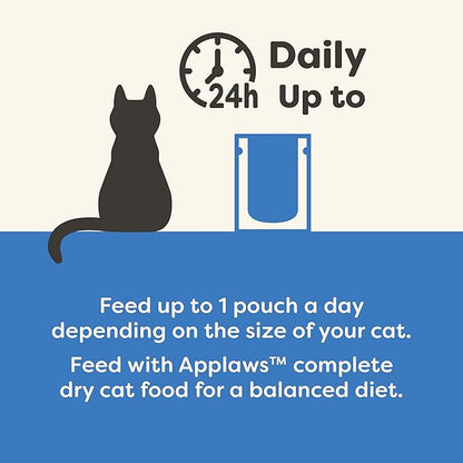 Applaws Natural Wet Cat Food in Broth, Limited Ingredient Wet Cat Food Pouches, No Additives, Made with Natural Ingredients, Tuna Fillet with Anchovy & Seaweed in Broth (12 x 5.3oz Pouches)