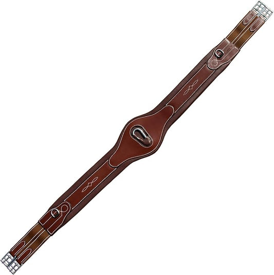 Exion Designer Anatomic Snap Over Lay Girth | Comfortable Leather Horse Girth for English Saddles | Jumping & Riding