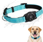 Air -Tag Dog Collar Waterproof Dog Air Tracker Chip for Apple Find My (iOS only) Reflective Strip Real Time Anti-Loss Tags Ultra-Durable GPS Pet Tracking Collar, Sky Blue M (12.4''-17.3'')