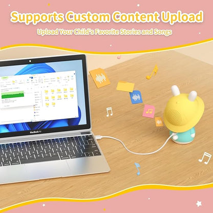 alilo Bunny Kids Music Player, Storytelling Toys for Toddler 1-3-5,Infant Baby Boy Girl Gifts Pre-Loaded 30 Stories/48 Nursery Rhymes/12 Soothing Music,with Nightlight,Bluetooth,Record Function