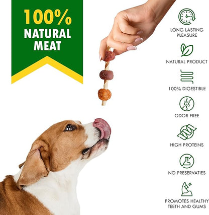 Dog Treats Rawhide Sticks Wrapped with Chicken 11 oz - Pet Natural Chew Treats - Grain Free Meat & Human Grade Dried Snacks - Best for Small & Large Dogs
