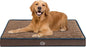 EMPSIGN Dog Bed Mat 41 Inch Reversible Warm & Cool,Washable Dog Crate Bed with Egg Crate Foam Support, Pet Sleeping Mat for Large Medium Small Dogs, Fluffy Kennel Pad(Brown)