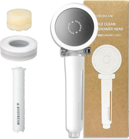 Filtered Handheld Shower Head with Vitamin C & Sediment Filter, High Pressure Water Flow, Water Saving, Reduces Chlorine for Dry Skin & Hair, On/Off Switch, Made in Korea, Spa-Like Shower- Pure White