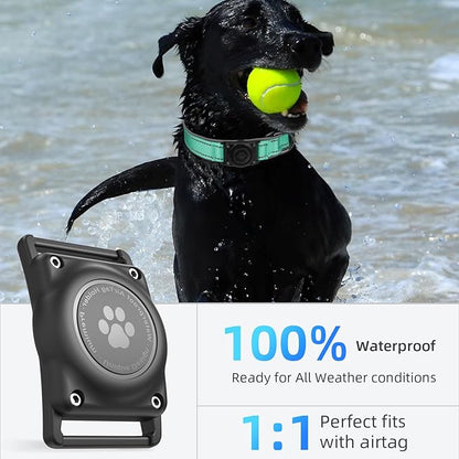 Airtag Dog Collar - 100% Waterproof Air tag Dog Collar Holder for Apple AirTag, Reflective, Soft Padded, Everlasting, GPS Dog Collar for Small Medium Large Dogs (Teal, L)