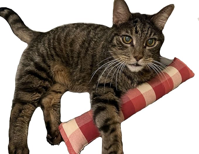 15" Catnip Cat Kicker Toys/Kitty Kick Sticks/Cat-Nip Kick Sticks (Beige and Red Plaid) (Kickers Filled with 1 oz Premium Canadian Catnip)