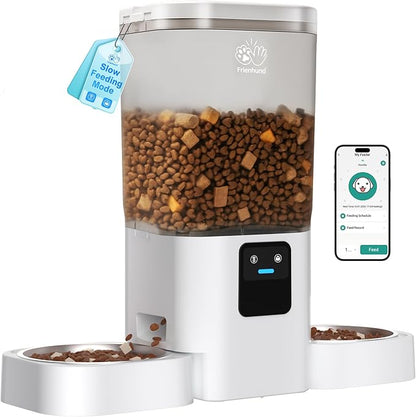 5G WiFi Automatic Cat Feeder with Slow Feed for 2 Cats: Automatic Dog Feeder with 7L Large Food Storage, Cat Food Dispenser with Alexa for Multiple Pets, Detachable for Easy Cleaning -29 Cup