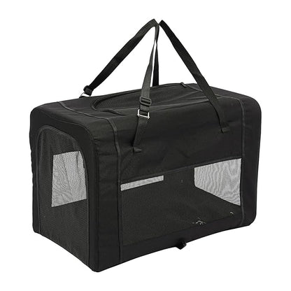 2-Layers Pet Stroller for 2 Cats/Dogs,Foldable Lightweight 77lbs Capacity Carrier, 4 Wheels, Removable Basket & Storage Pocket,for Small Pets (Black)