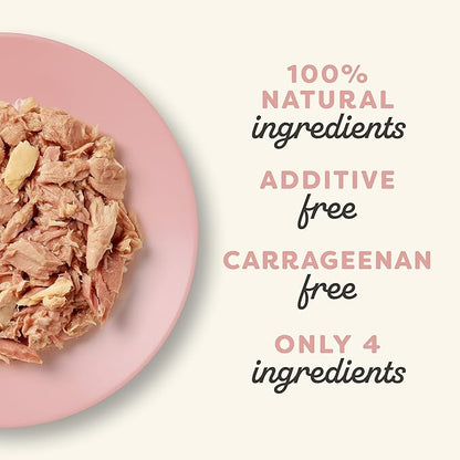 Applaws Natural Wet Cat Food in Broth, Limited Ingredient Canned Wet Cat Food, No Additives, Made with Natural Ingredients, Tuan Fillet & Salmon in Broth (24 x 5.5oz Cans)