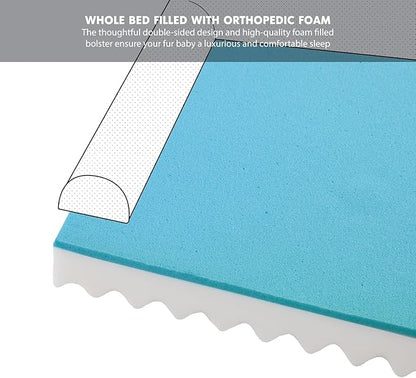 Friends Forever Orthopedic Dog Bed for Extra Large Dogs, Waterproof Memory Foam Dog Sofa Bed XL with Removable Washable Cover, Ally Khaki, 42x32x7