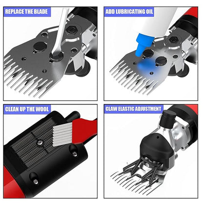 550W Professional Electric Sheep Clipper, 6 Speeds Heavy Duty Dog Shears for Thick Fur