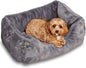 FUZI Luxury Aesthetic Dog Bed for Small Dogs with Washable Cover, Pet Couch, Pet Bed with Sides, Non-Slip Bottom, Soft & Durable Calming Dog Bed, Faux Rabbit Fur Cover, Small 25.1x16.75x9.5 Dark Grey