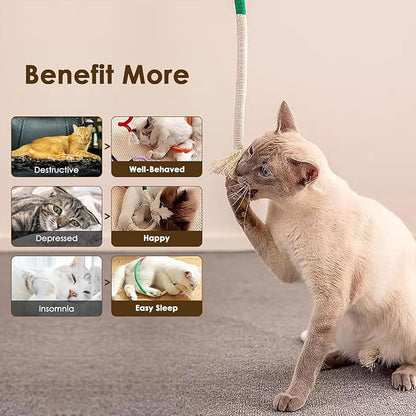 3 PCS Cotton Rope Cat Toys for Indoor Cats, Interactive Cat Rope Toys with Silvervine Fruit for Cats and Kittens, Handmade Pet Chew Toys for Teeth Cleaning
