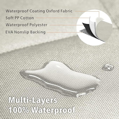 F-color SUV Cargo Liner for Dogs, Water Resistant Pet Cargo Cover Dog Seat Cover Mat for SUVs Sedans Vans with Bumper Flap Protector, Non-Slip, Large Size Universal Fit, Beige